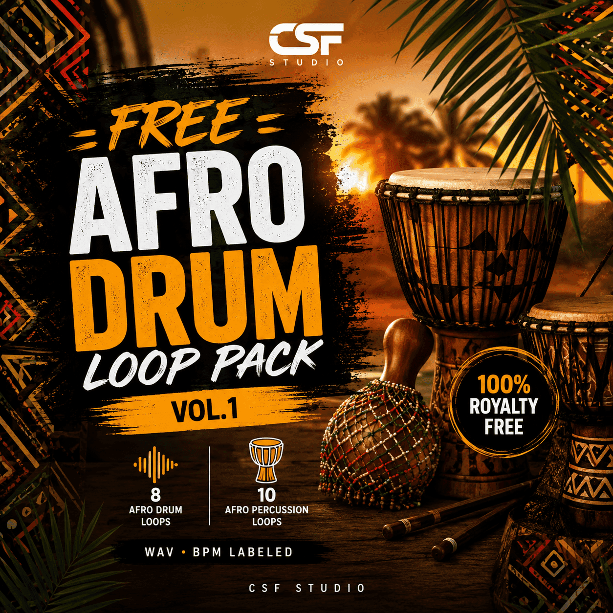 FREE Afro Drum Loop Pack Vol.1 | 18 Afro Drum & Percussion Loops (Free Download)